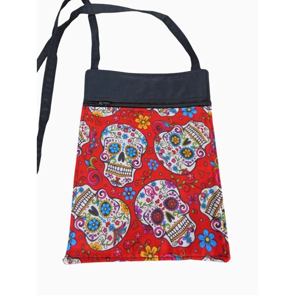 Handcrafted Crossbody Bag With Sugar Skull Pattern - Picture 4 of 8